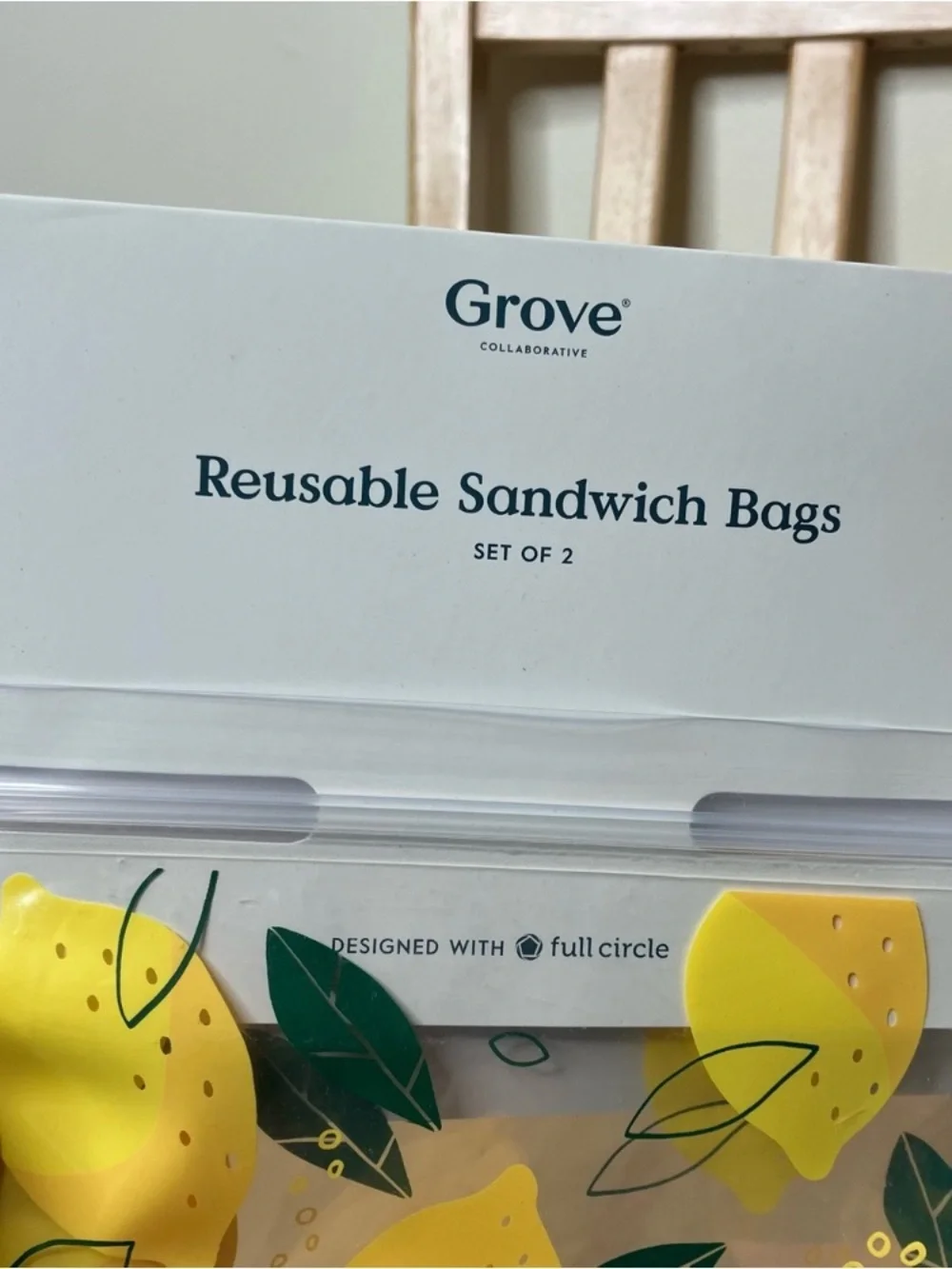 Brand New Grove Collaborative reusable sandwich snack ziploc bags